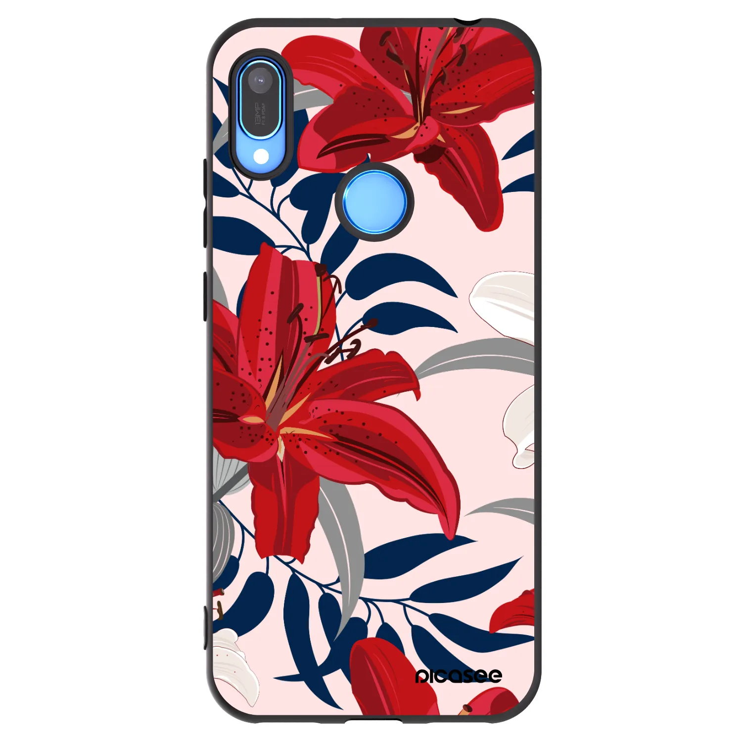 Picasee silikonski črni ovitek za Huawei Y6 2019 - Red Lily
