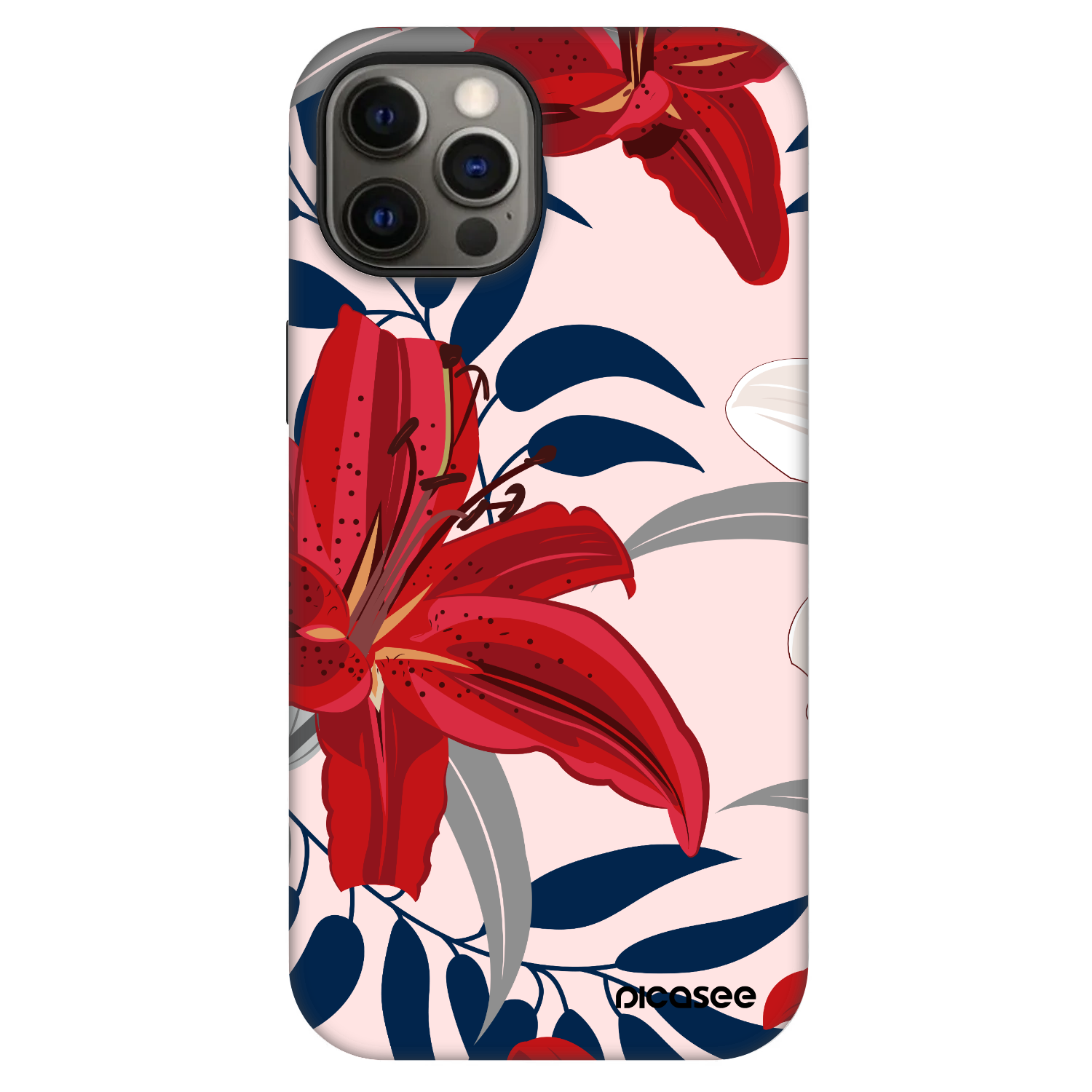 Picasee Fashion Case MagSafe za Apple iPhone 12 Pro - Red Lily