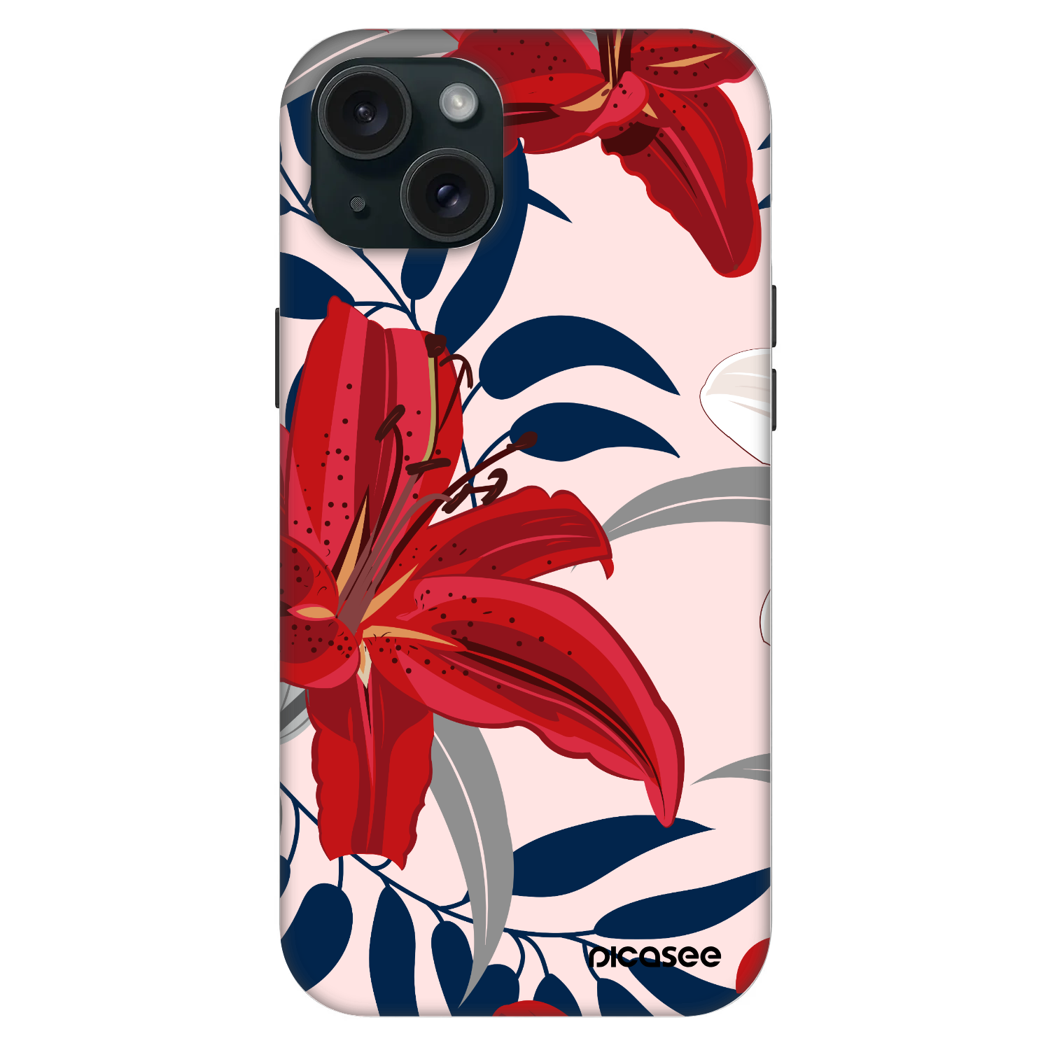 Picasee Fashion Case MagSafe za Apple iPhone 15 Plus - Red Lily