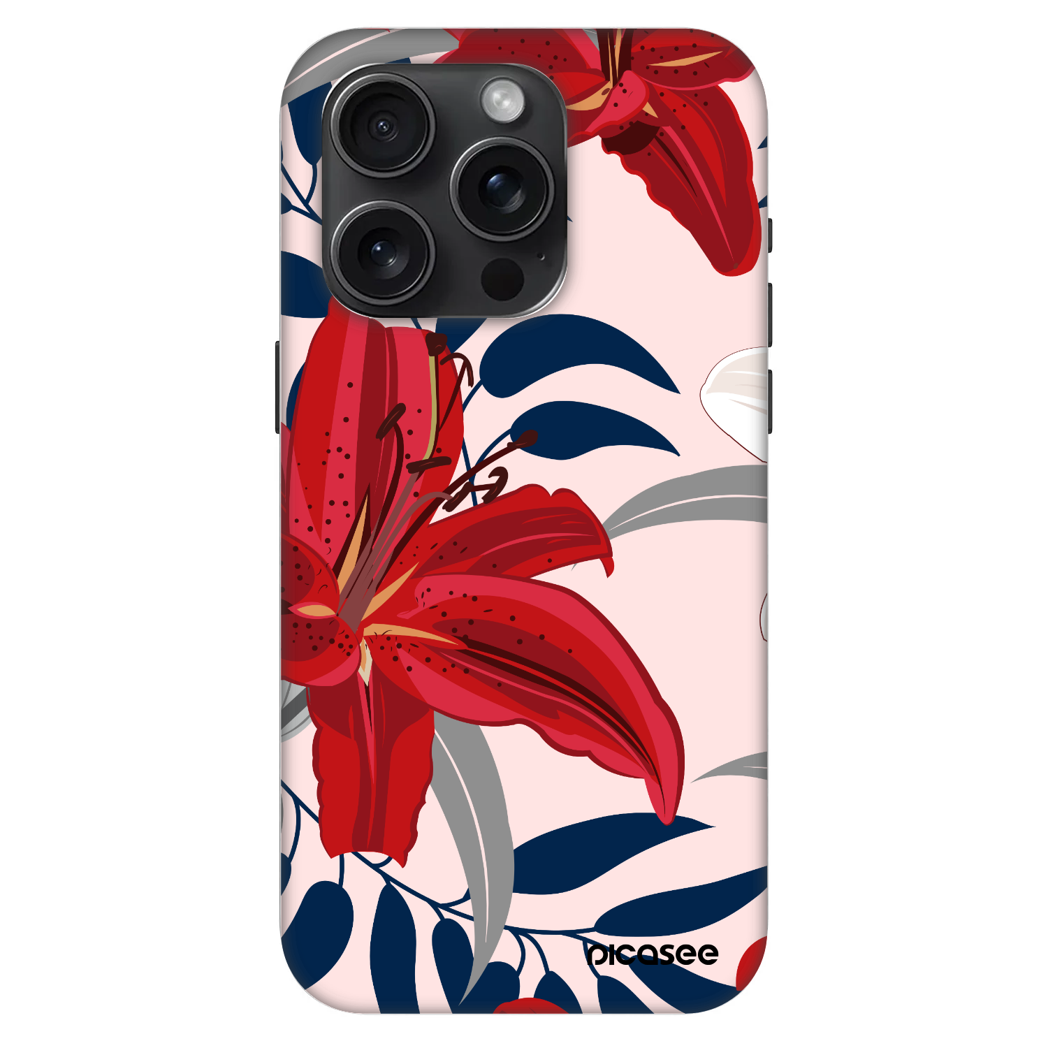 Picasee Fashion Case MagSafe za Apple iPhone 15 Pro - Red Lily