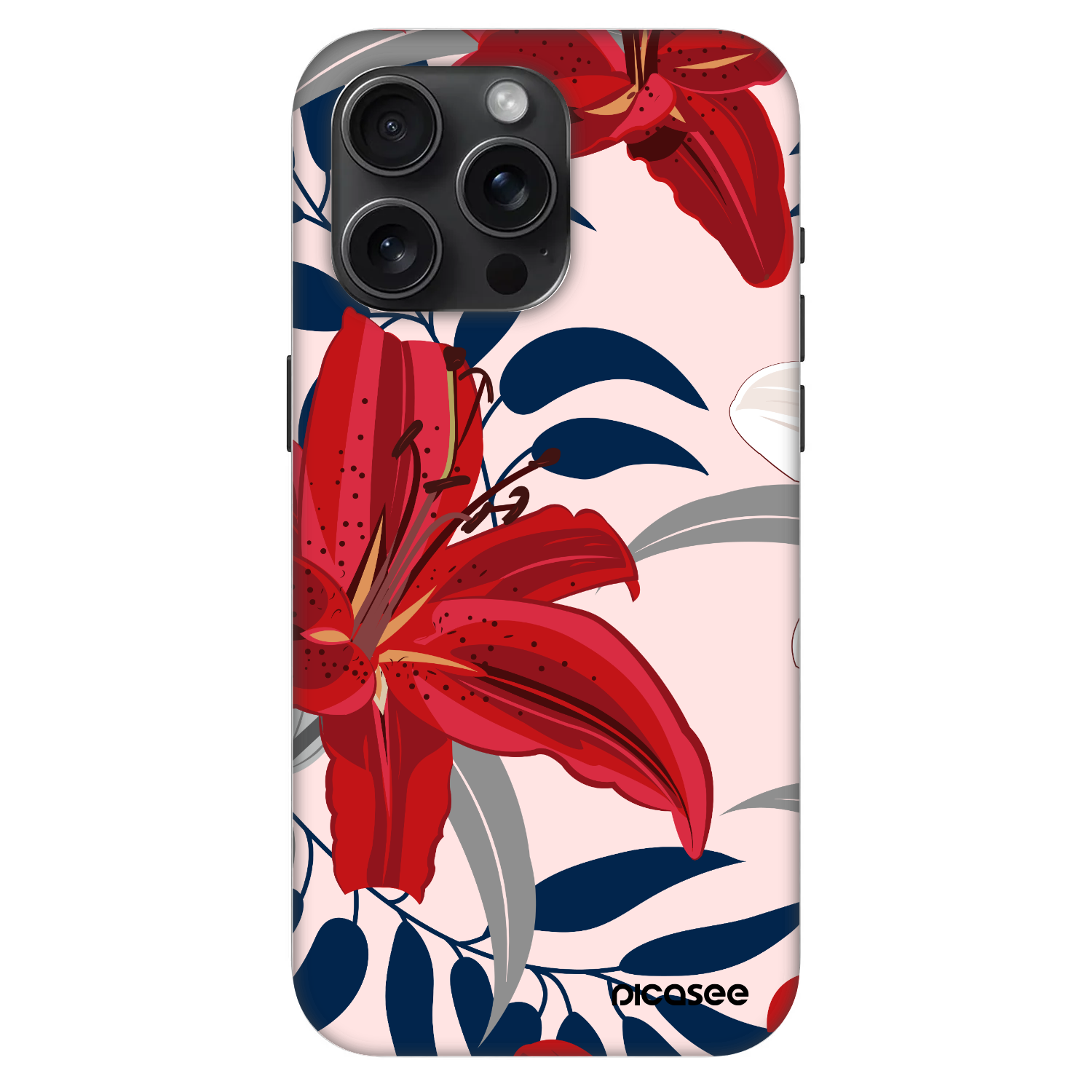 Picasee Fashion Case MagSafe za Apple iPhone 15 Pro Max - Red Lily