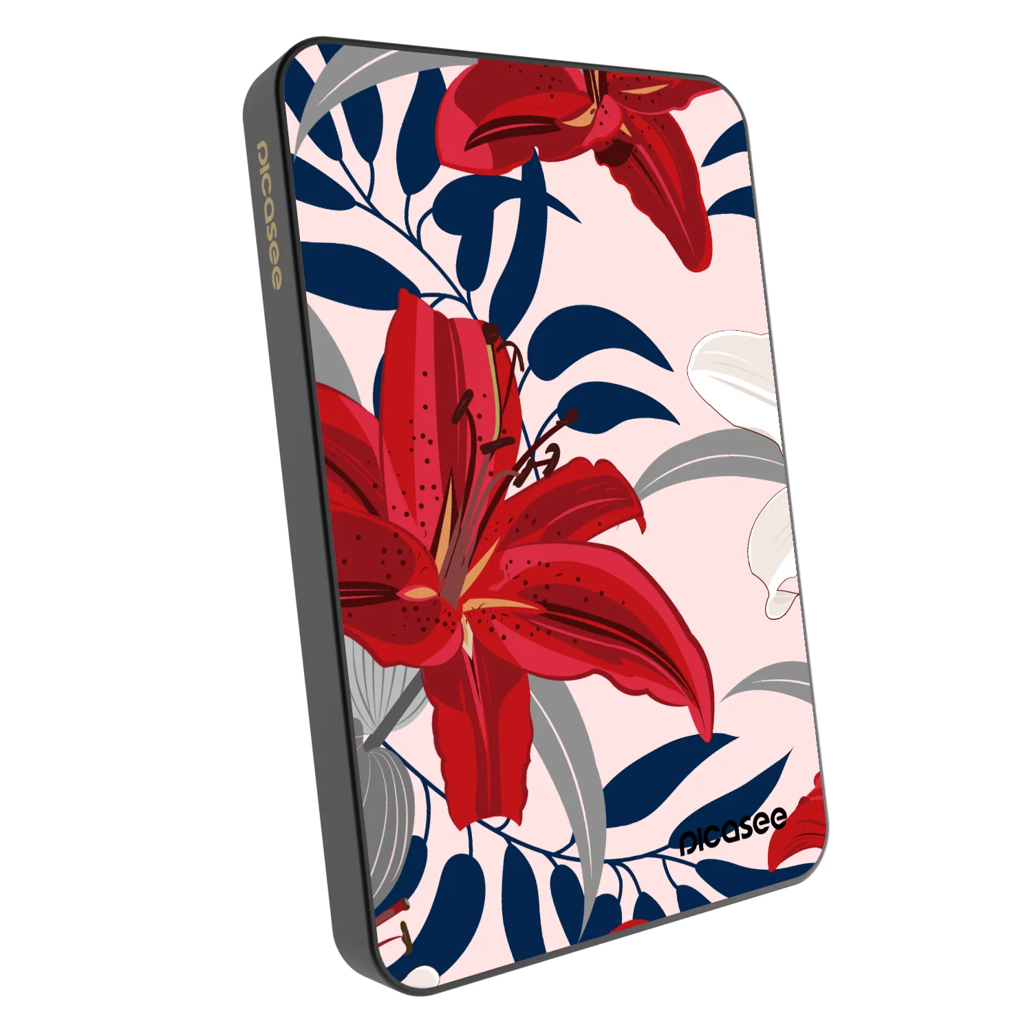 Picasee Prenosna baterija z MagSafe 5 000 mAh Siva - Red Lily