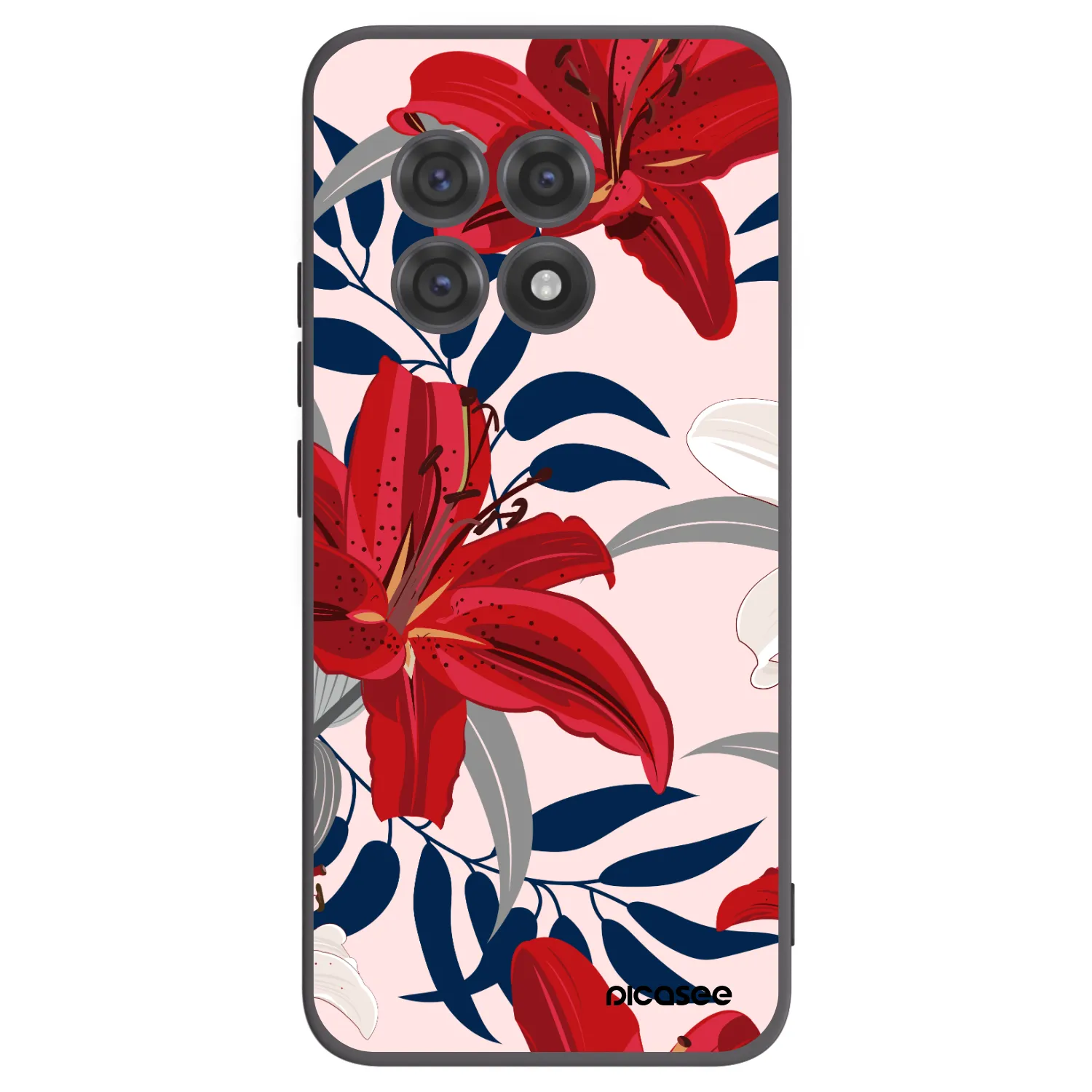 Picasee silikonski črni ovitek za OnePlus 13R 5G - Red Lily