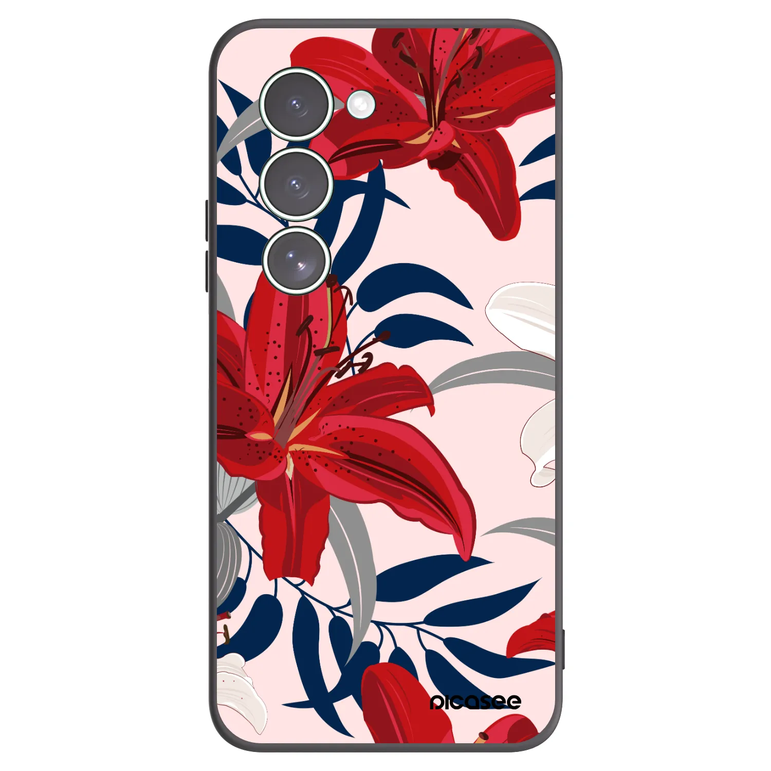 Picasee silikonski črni ovitek za Xiaomi Redmi 15 5G - Red Lily