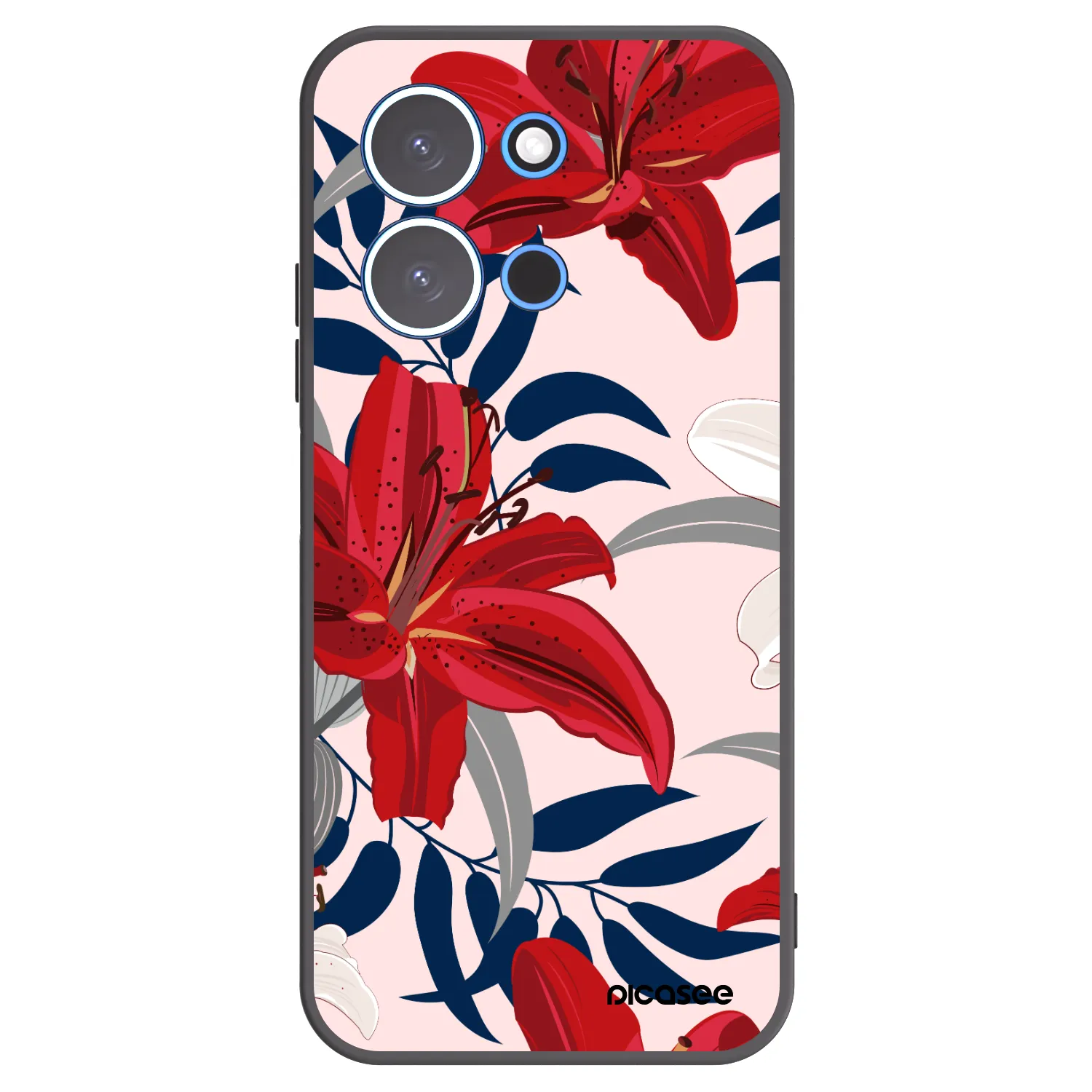Picasee silikonski črni ovitek za Xiaomi Redmi 15C 4G - Red Lily