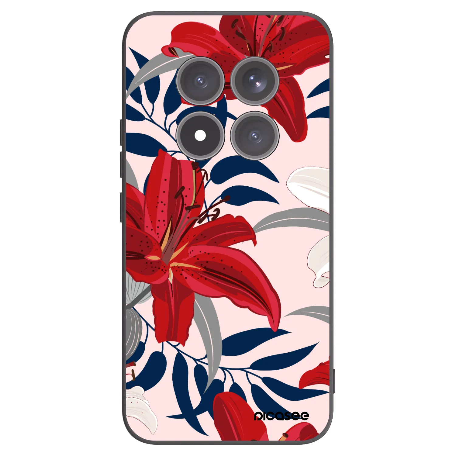 Picasee silikonski črni ovitek za Xiaomi Redmi Note 15 Pro+ - Red Lily
