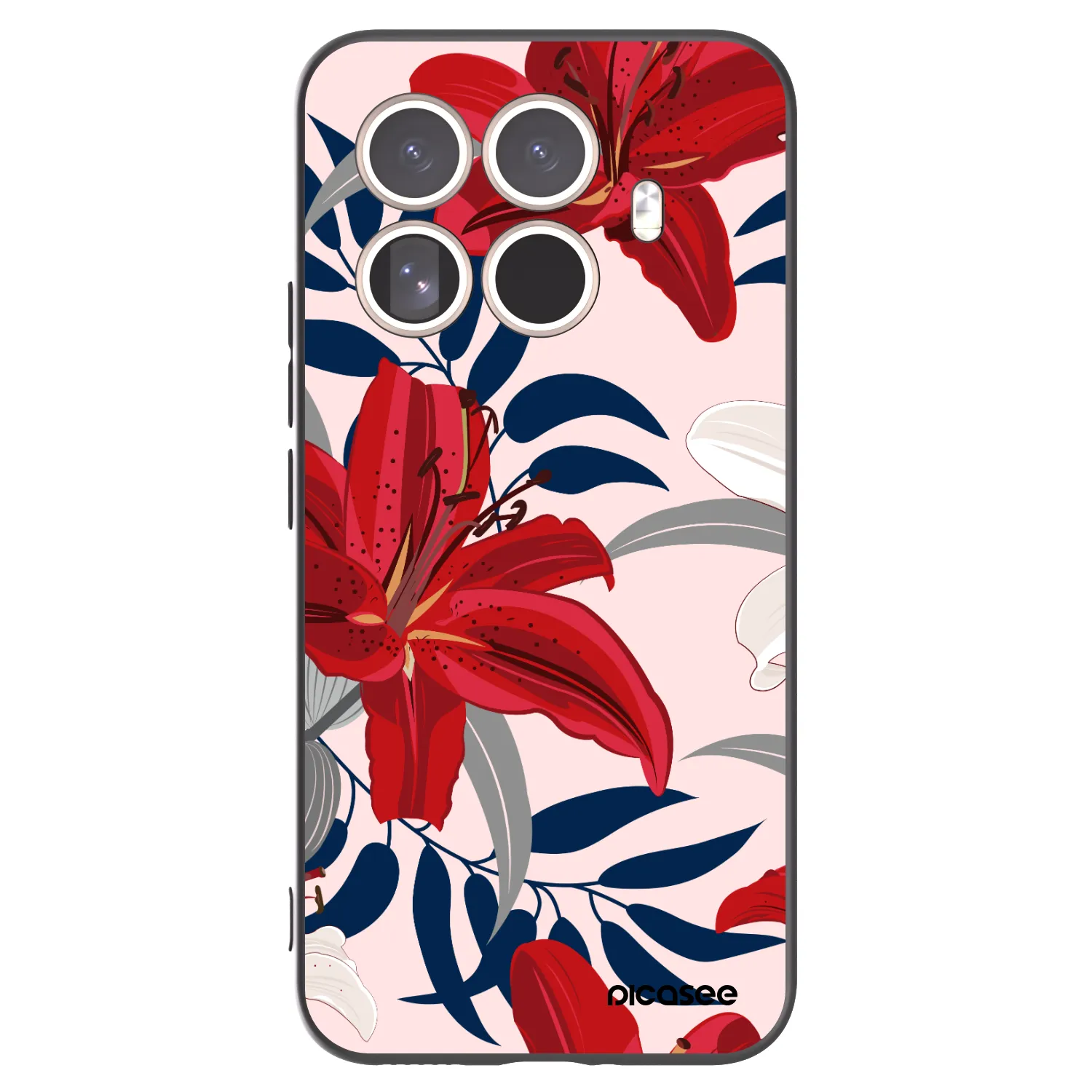 Picasee silikonski črni ovitek za Xiaomi 15T Pro - Red Lily