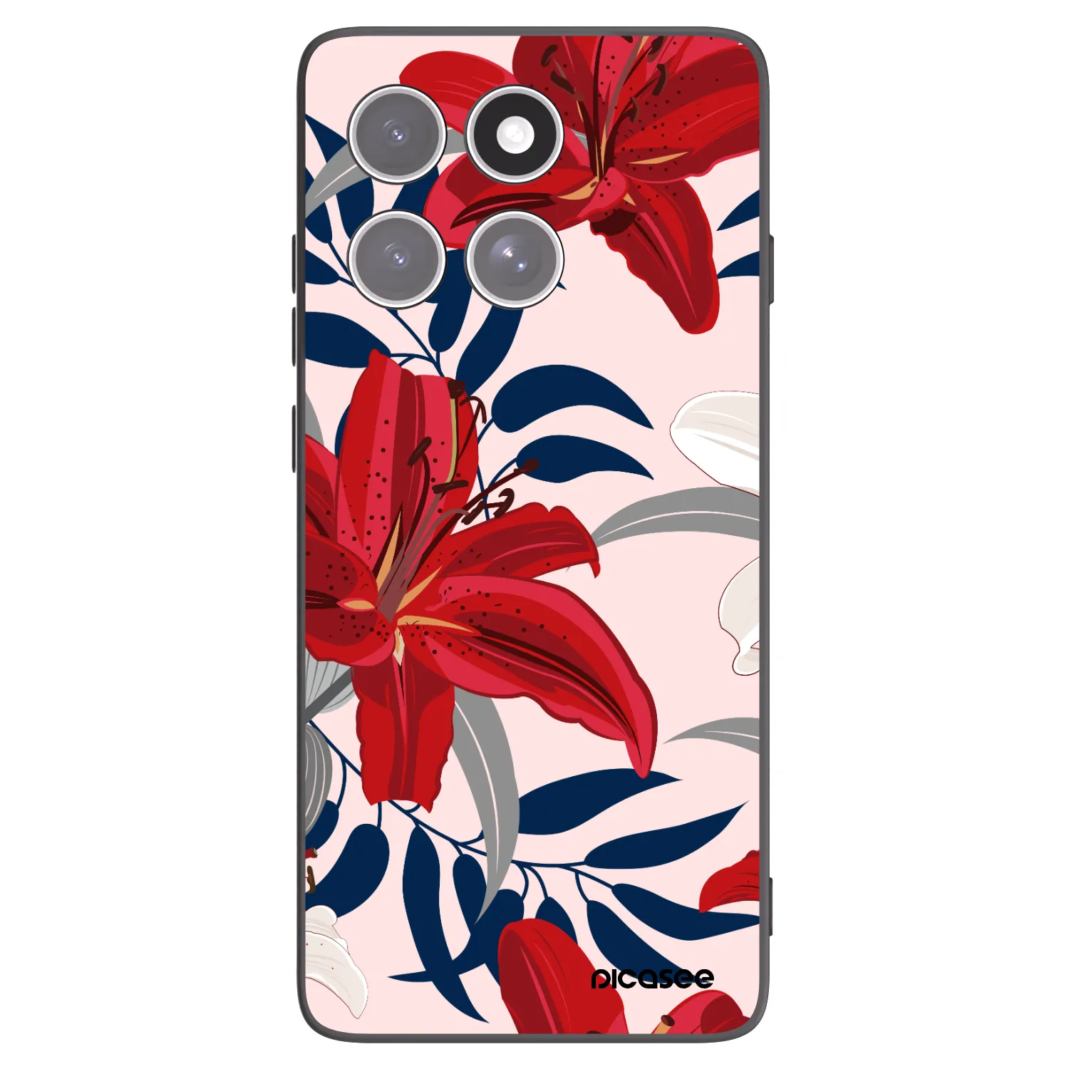 Picasee silikonski črni ovitek za Motorola Edge 60 Fusion - Red Lily