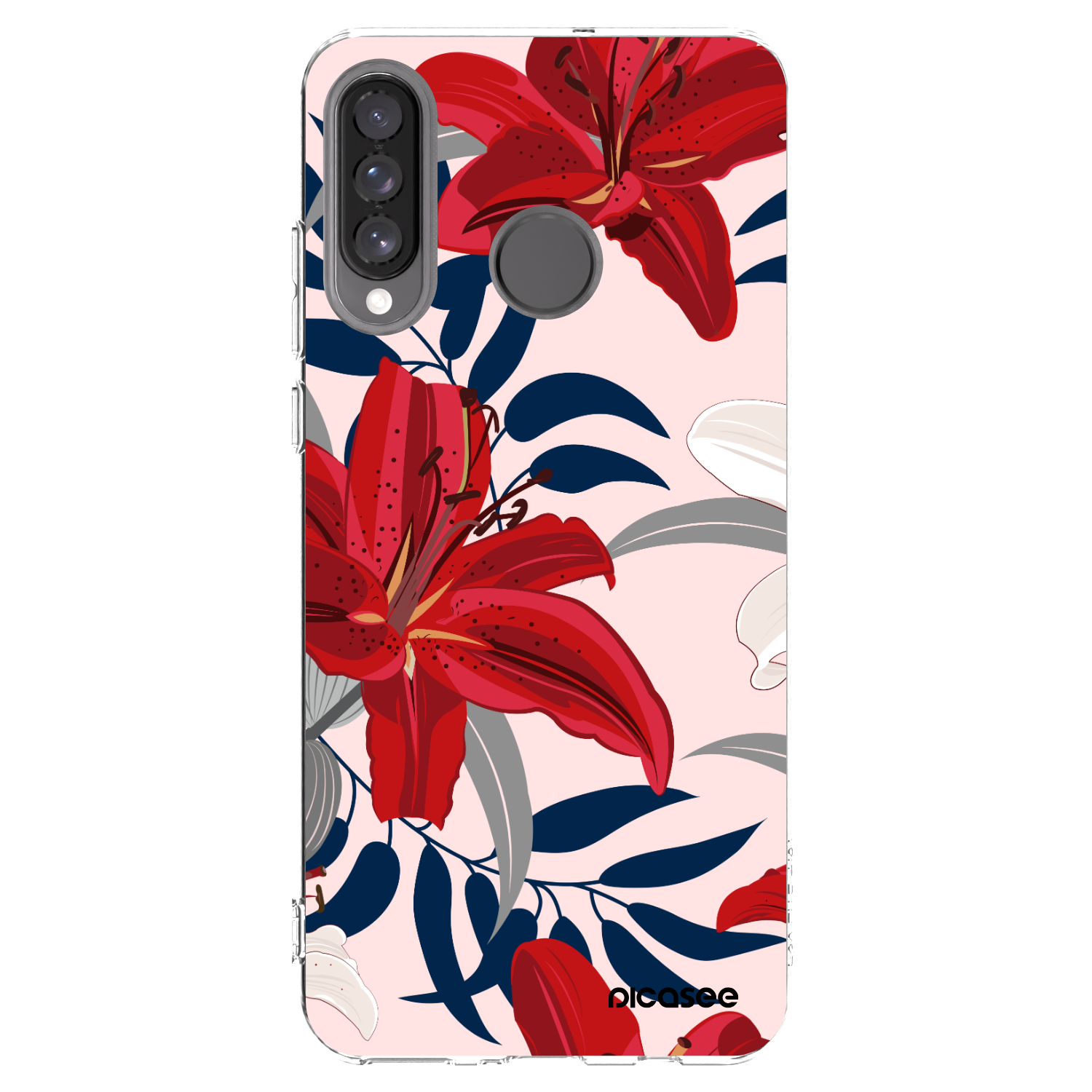 Picasee silikonski prozorni ovitek za Huawei P30 Lite - Red Lily