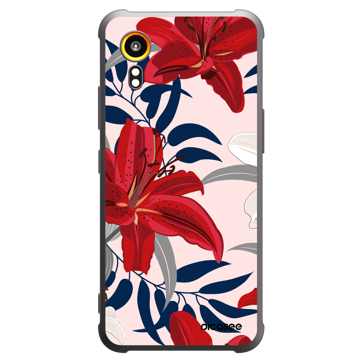 Picasee silikonski črni ovitek za Samsung Galaxy Xcover 7 - Red Lily
