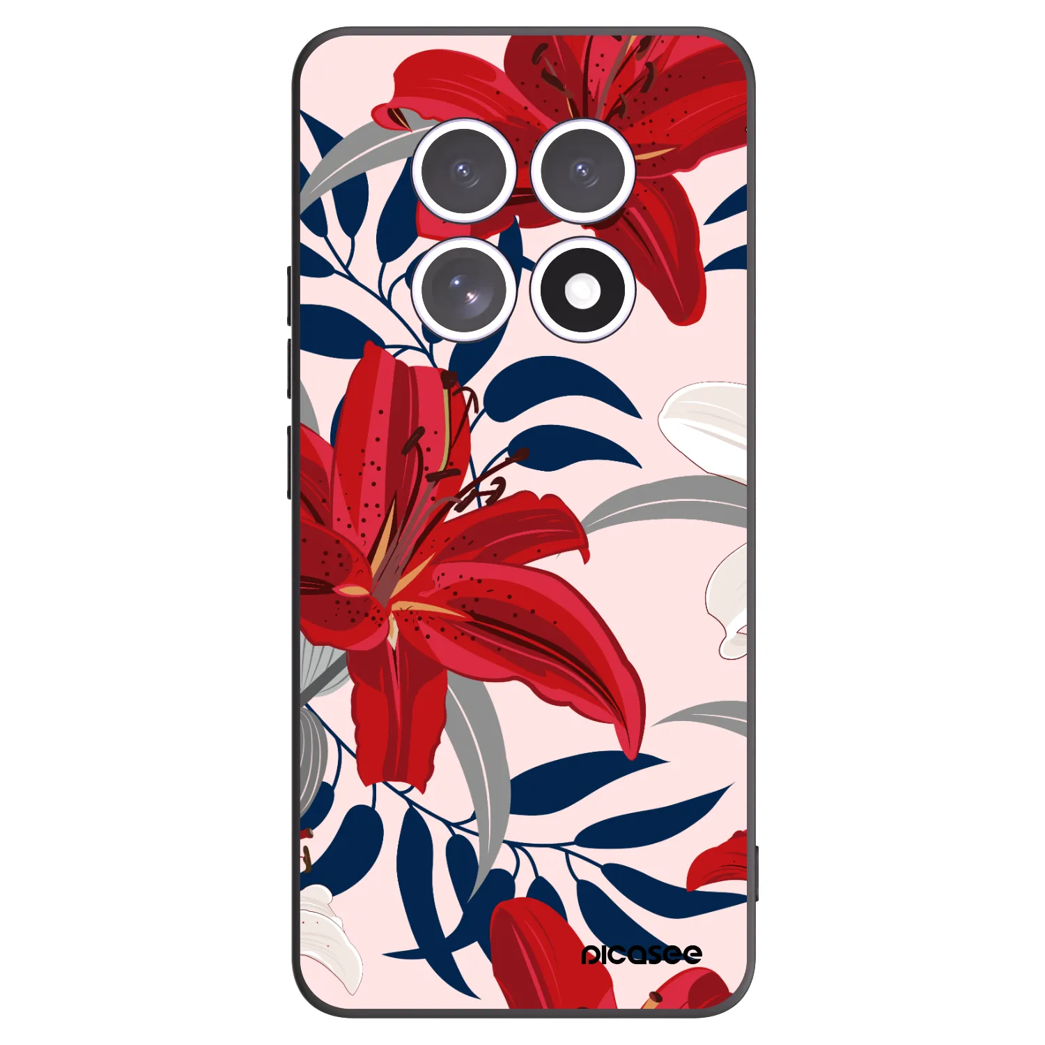 Picasee silikonski črni ovitek za Xiaomi Redmi Note 15 5G - Red Lily