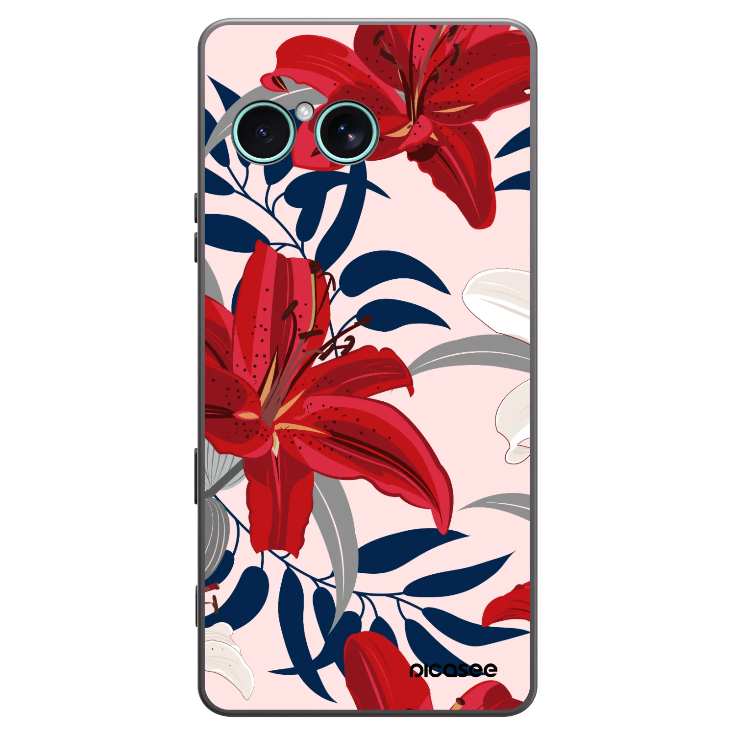 Picasee silikonski črni ovitek za Sony Xperia 10 VII - Red Lily