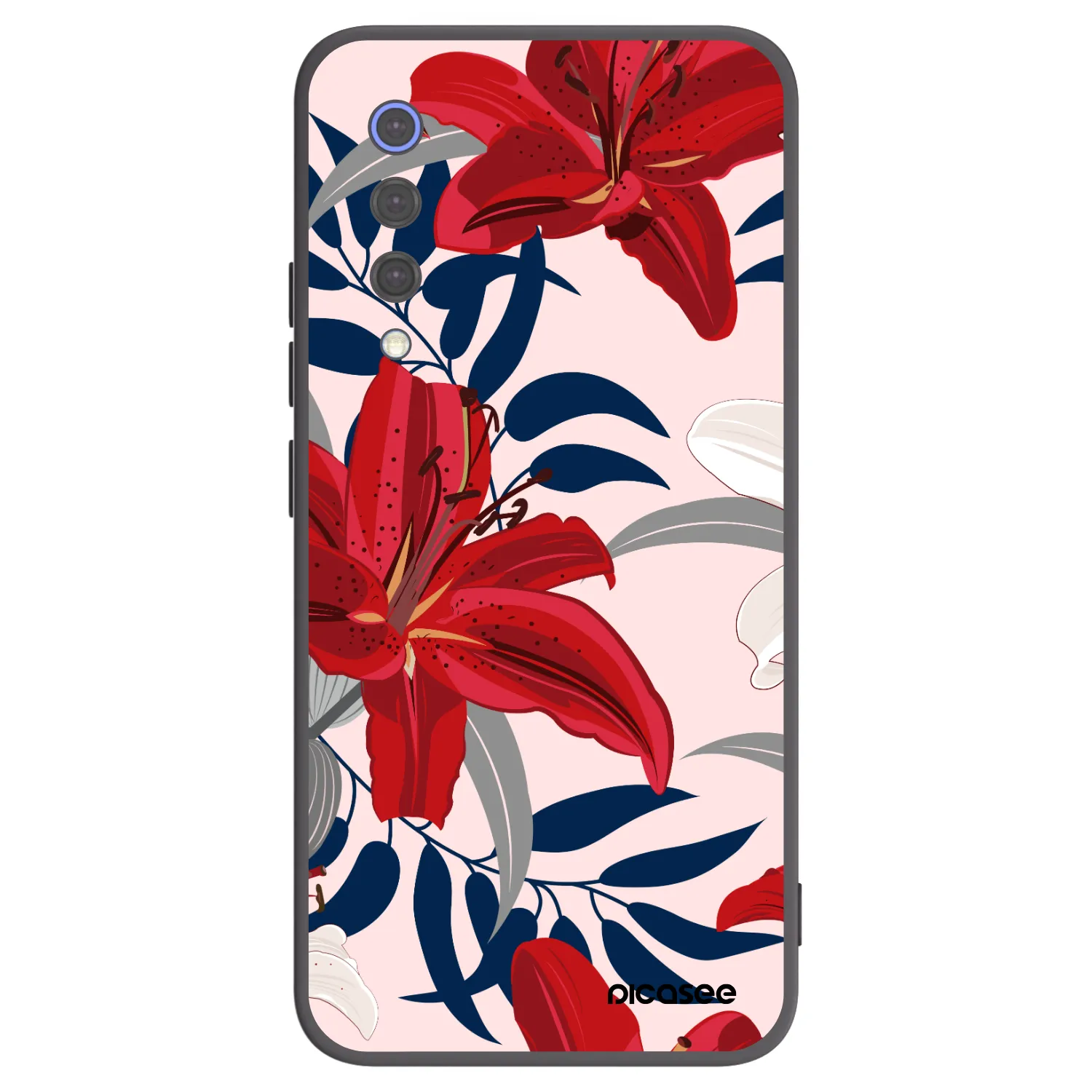 Picasee silikonski črni ovitek za Xiaomi Mi 9 SE - Red Lily