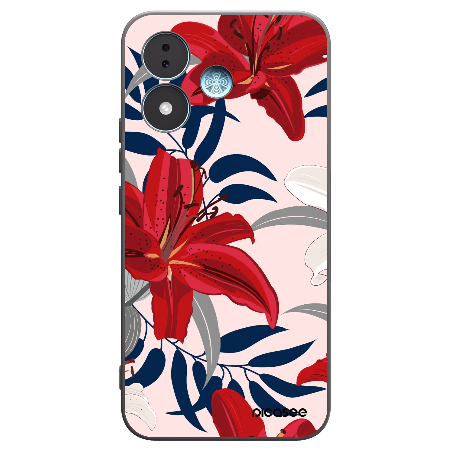 Picasee silikonski črni ovitek za Xiaomi Redmi Note 17 5G - Red Lily