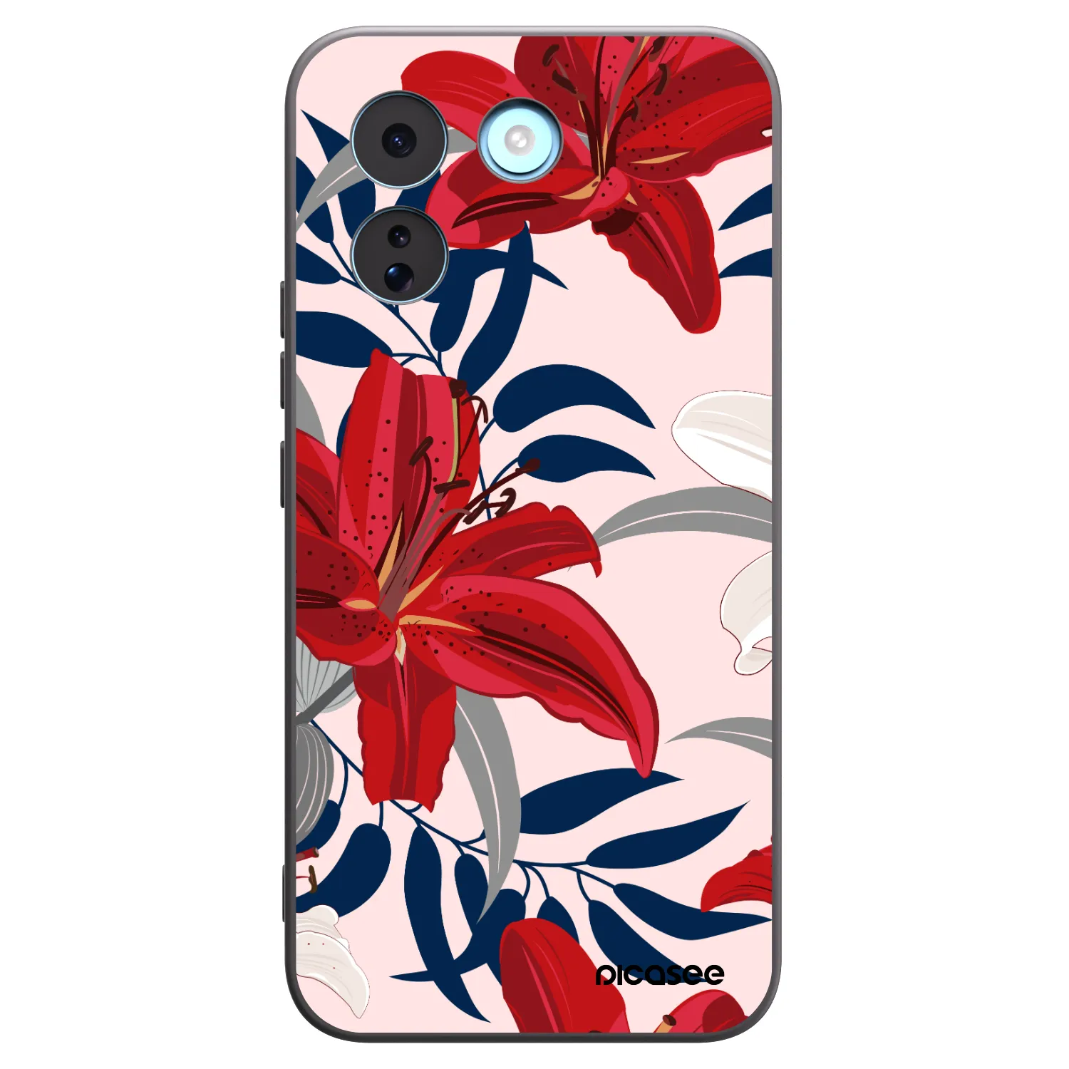 Picasee silikonski črni ovitek za Xiaomi Redmi Note 17 Pro MAX 5G - Red Lily