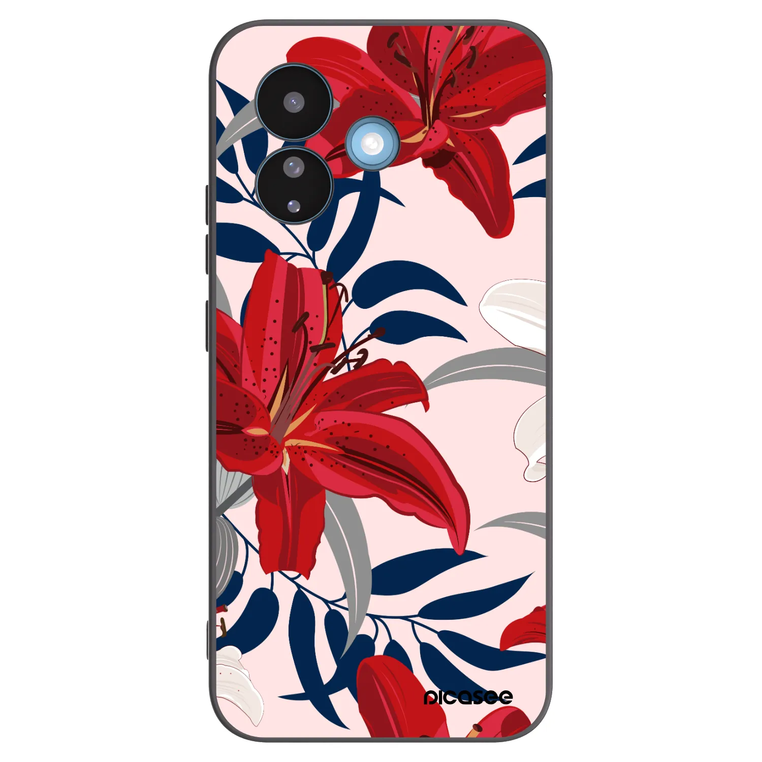 Picasee silikonski črni ovitek za Xiaomi Redmi Note 17 Pro 5G - Red Lily
