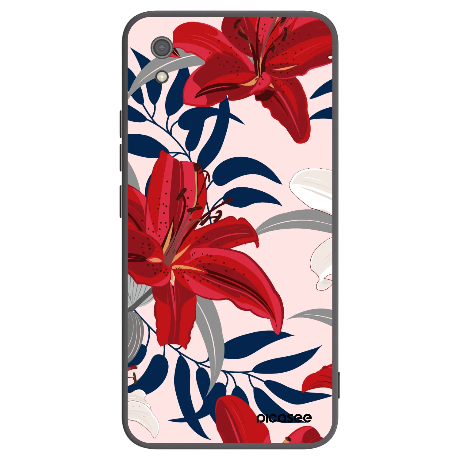 Picasee silikonski črni ovitek za Xiaomi Redmi 7A - Red Lily