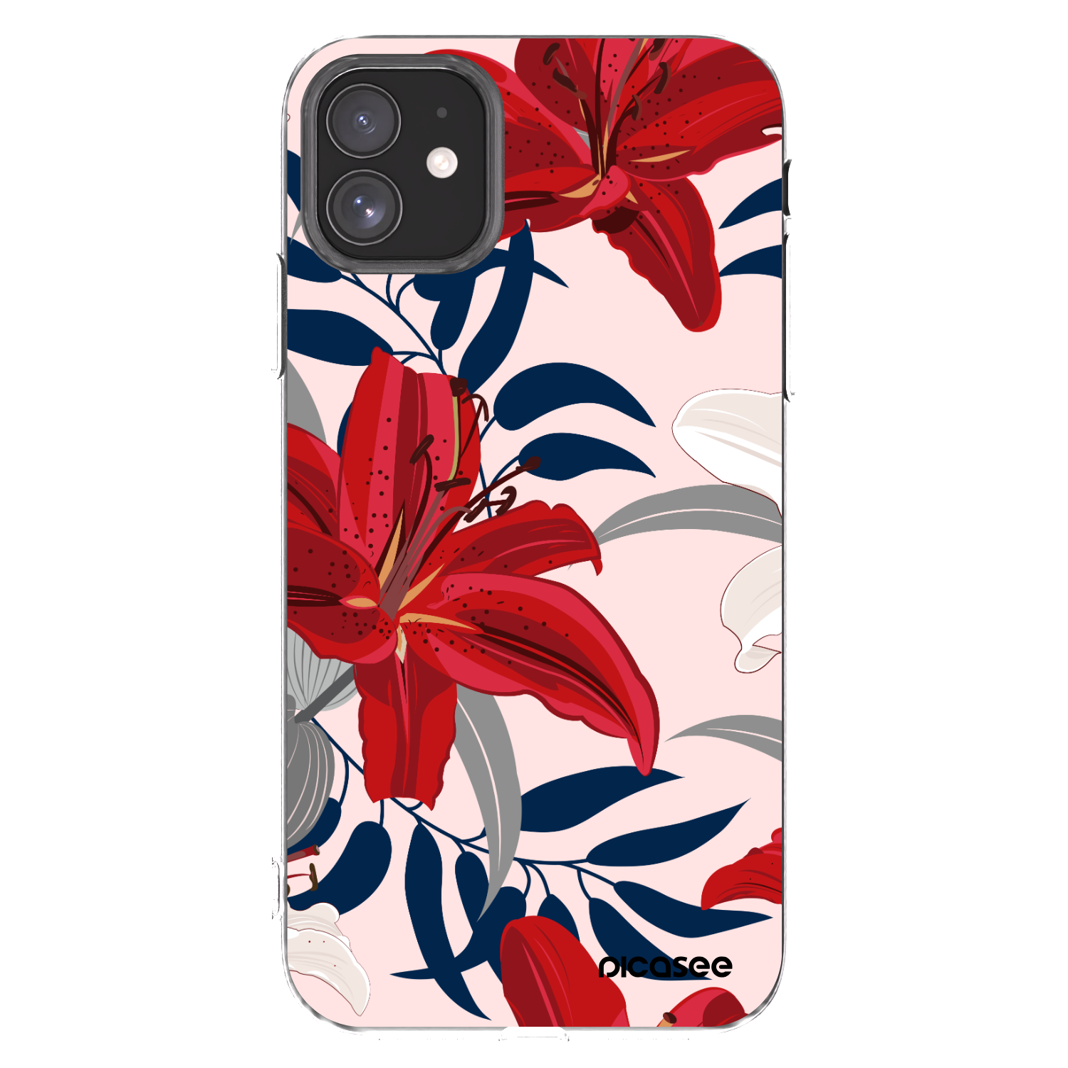 Picasee silikonski prozorni ovitek za Apple iPhone 11 - Red Lily
