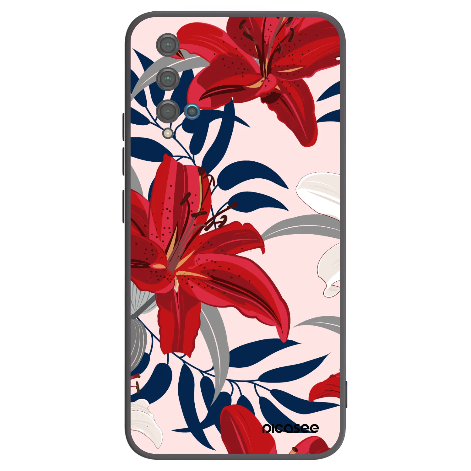 Picasee silikonski črni ovitek za Huawei Nova 5T - Red Lily