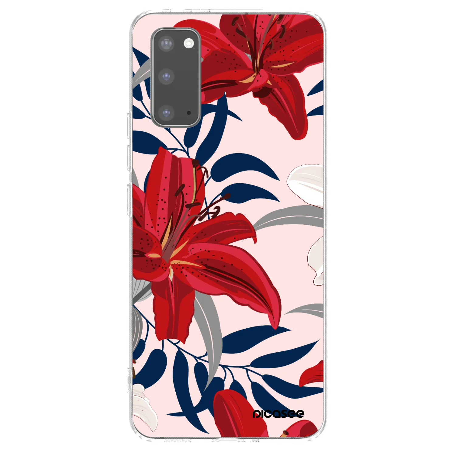 Picasee silikonski prozorni ovitek za Samsung Galaxy S20 G980F - Red Lily