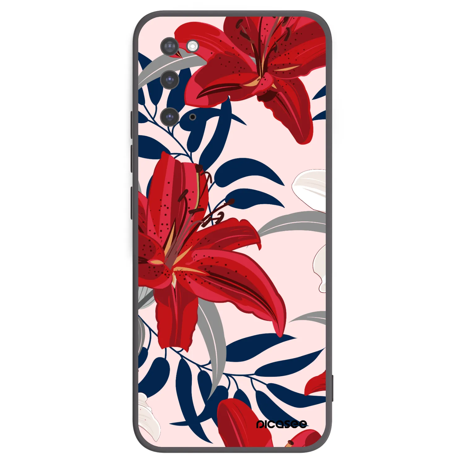 Picasee silikonski črni ovitek za Samsung Galaxy S20 G980F - Red Lily