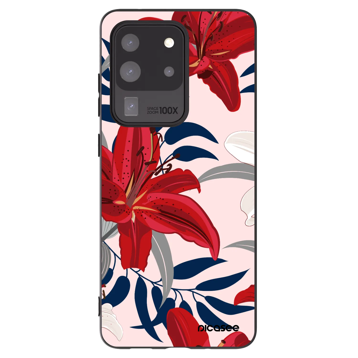 Picasee silikonski črni ovitek za Samsung Galaxy S20 Ultra 5G G988F - Red Lily