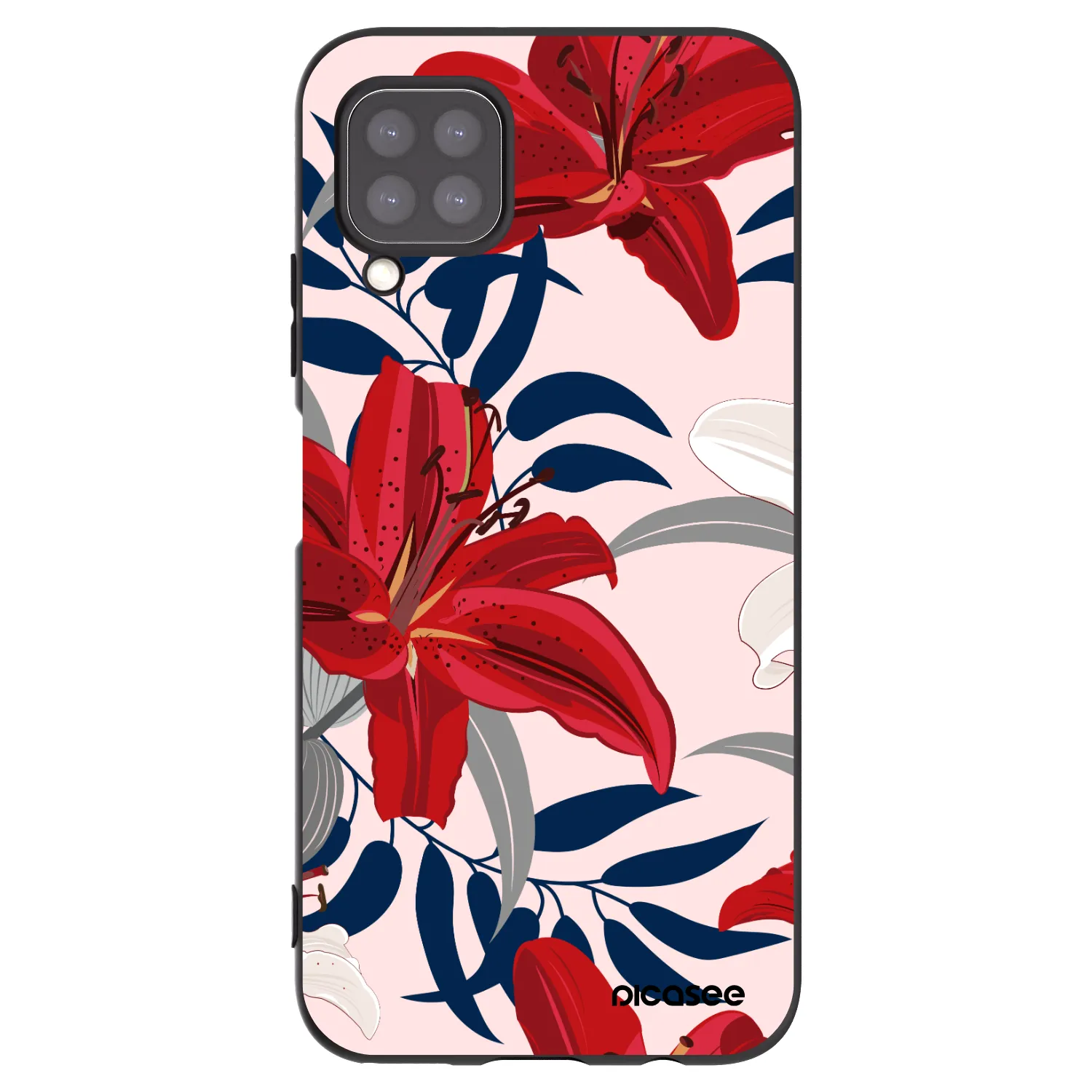 Picasee silikonski črni ovitek za Huawei P40 Lite - Red Lily