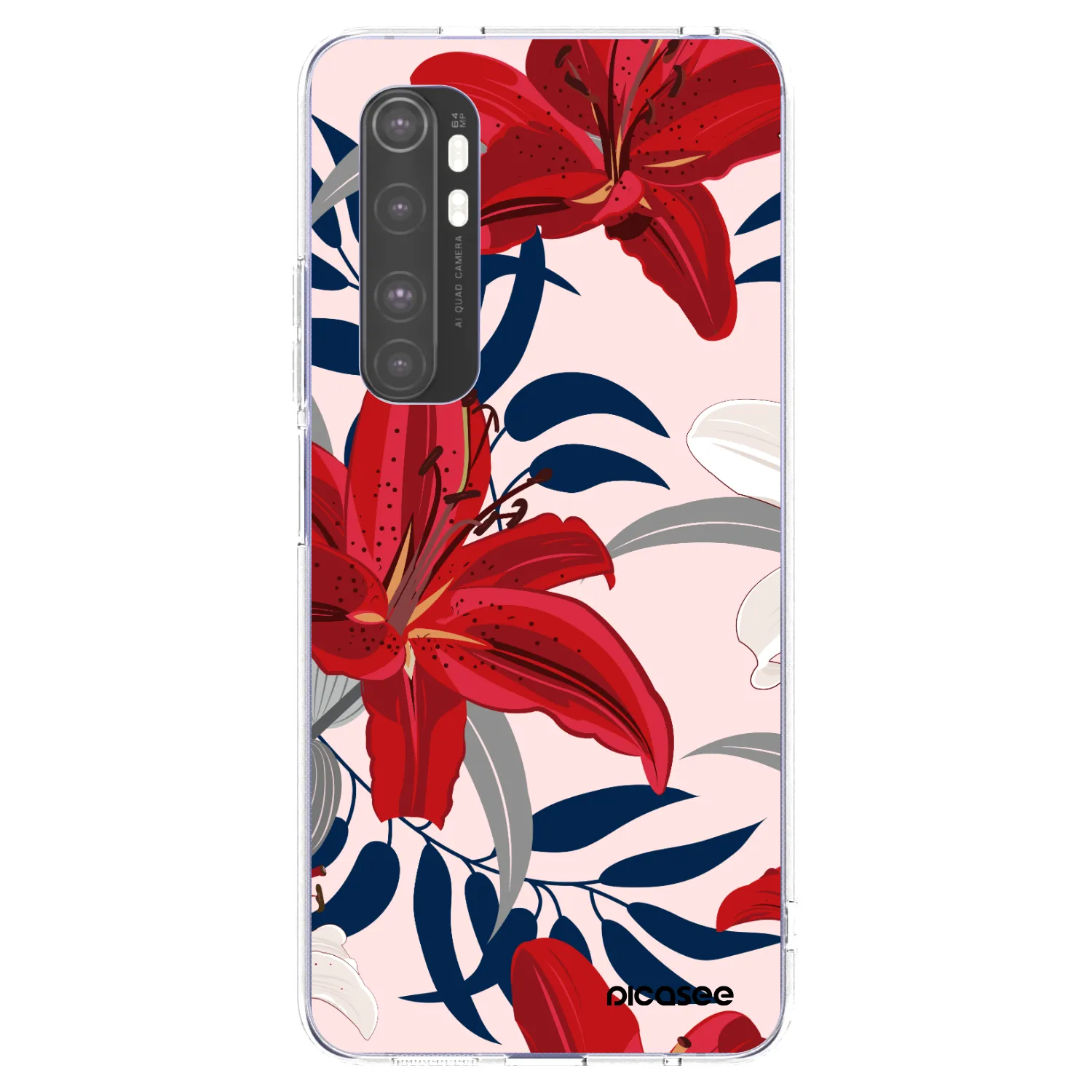 Picasee silikonski prozorni ovitek za Xiaomi Mi Note 10 Lite - Red Lily