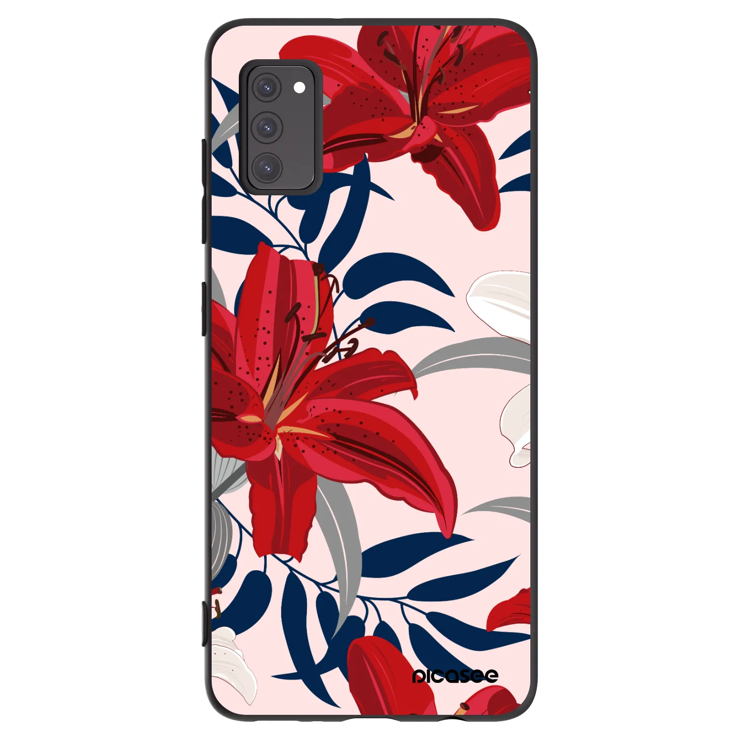 Picasee silikonski črni ovitek za Samsung Galaxy A41 A415F - Red Lily