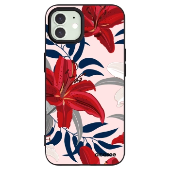 Picasee silikonski črni ovitek za Apple iPhone 12 - Red Lily