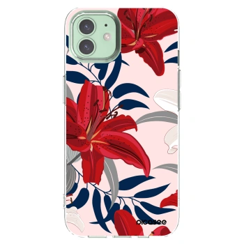 Picasee silikonski prozorni ovitek za Apple iPhone 12 - Red Lily