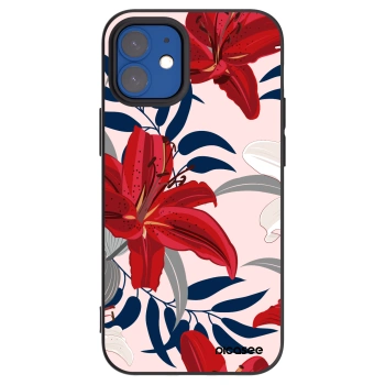 Picasee silikonski črni ovitek za Apple iPhone 12 mini - Red Lily