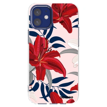 Picasee silikonski prozorni ovitek za Apple iPhone 12 mini - Red Lily