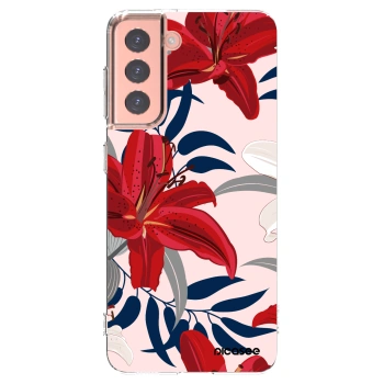 Picasee silikonski prozorni ovitek za Samsung Galaxy S21 5G G991B - Red Lily