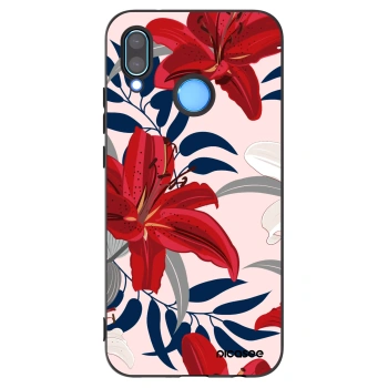 Picasee silikonski črni ovitek za Huawei P20 Lite - Red Lily