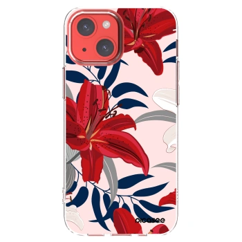 Picasee silikonski prozorni ovitek za Apple iPhone 13 mini - Red Lily