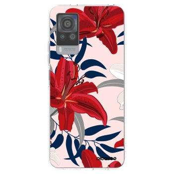 Picasee silikonski prozorni ovitek za Vivo X60 Pro 5G - Red Lily