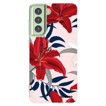 Picasee silikonski prozorni ovitek za Samsung Galaxy S21 FE 5G - Red Lily