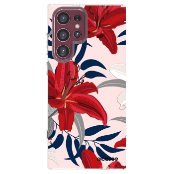 Picasee silikonski prozorni ovitek za Samsung Galaxy S22 Ultra 5G - Red Lily