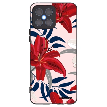 Picasee silikonski črni ovitek za Honor X8 4G - Red Lily