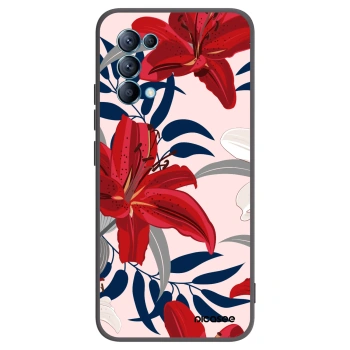 Picasee silikonski črni ovitek za OPPO Reno 5 5G - Red Lily