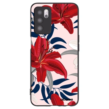 Picasee silikonski črni ovitek za OPPO A16s - Red Lily