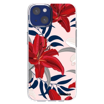 Picasee silikonski prozorni ovitek za Apple iPhone 14 - Red Lily