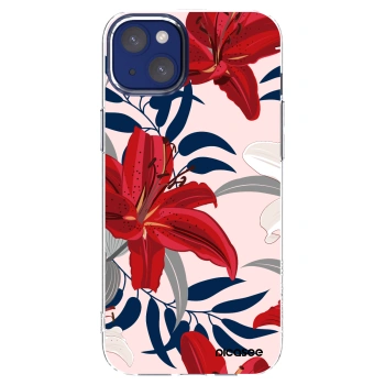 Picasee silikonski prozorni ovitek za Apple iPhone 14 Plus - Red Lily