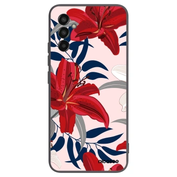 Picasee silikonski črni ovitek za Samsung Galaxy M13 M135F - Red Lily