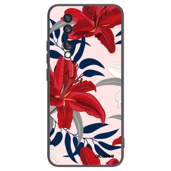 Picasee silikonski črni ovitek za Honor 70 - Red Lily