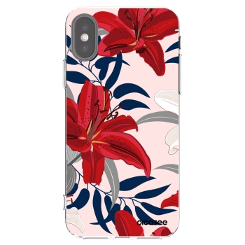 Picasee silikonski prozorni ovitek za Apple iPhone X/XS - Red Lily