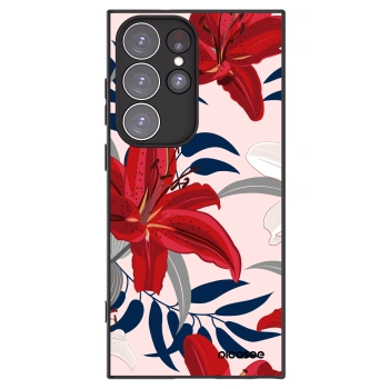Picasee silikonski črni ovitek za Samsung Galaxy S23 Ultra 5G - Red Lily