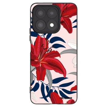 Picasee silikonski črni ovitek za Honor X8a - Red Lily