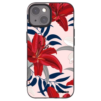 Picasee silikonski črni ovitek za Apple iPhone 15 - Red Lily